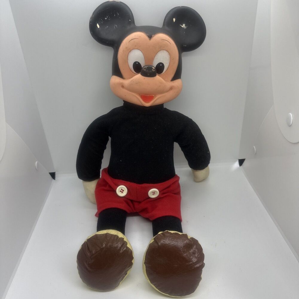 Vintage Walt Disney Mickey Mouse Marching Doll Hasbro Hong Kong
